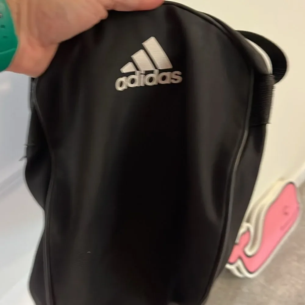 Black White Canvas Adidas medium Duffel travel Shoulder carry single comp bag